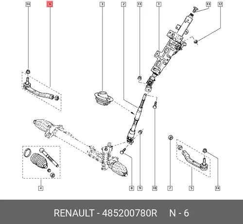 Рулевой наконечник RENAULT 485200780R