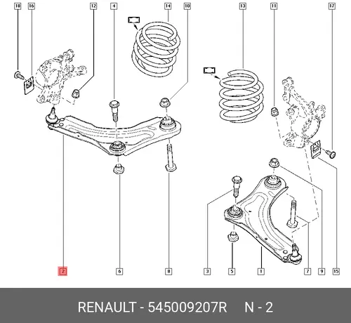 Рычаг подвески RENAULT 545009207R