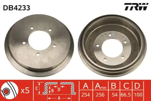 Тормозной барабан TRW DB4233