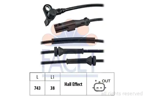 Датчик ABS FACET 210200