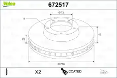 Тормозной диск VALEO 672517