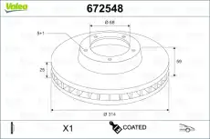 Тормозной диск VALEO 672548