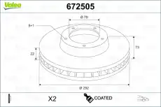 Тормозной диск VALEO 672505
