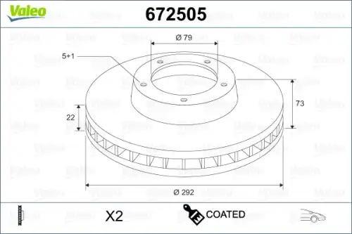 Тормозной диск VALEO 672505