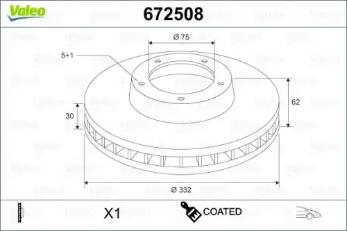 Тормозной диск VALEO 672508