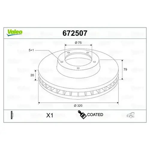Тормозной диск VALEO 672507