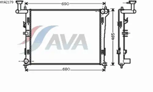 Радиатор системы охлаждения двигателя AVA HYA2179