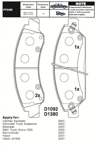 Тормозные колодки дисковые AIKO PF0400