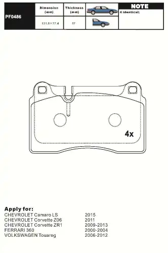 Тормозные колодки дисковые AIKO PF0486