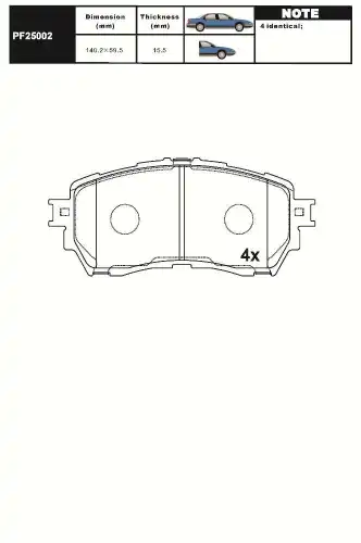 Тормозные колодки дисковые AIKO PF25002