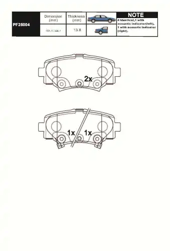 Тормозные колодки дисковые AIKO PF25004