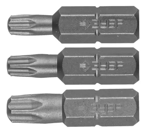 ЗУБР набор Биты 'МАСТЕР' кованые, 3 предмета 26009-TORX-H3