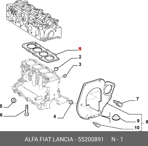 Прокладка ГБЦ LANCIA 55200891