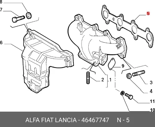 Прокладка коллектора LANCIA 46467747