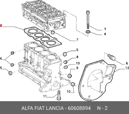 Прокладка ГБЦ LANCIA 60608894