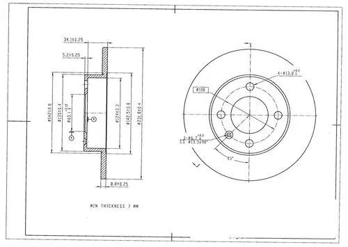 Тормозной диск AVANTECH BR3016S