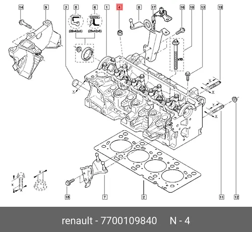 Колпачки маслосъемные RENAULT 7700109840