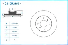 Тормозной диск CWORKS C210R2152 вентилируемый , передняя ось