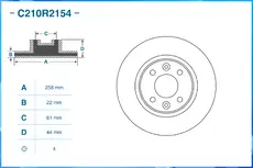 Тормозной диск CWORKS C210R2154 вентилируемый передняя ось