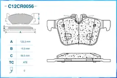 Тормозные колодки дисковые CWORKS C12CR0056
