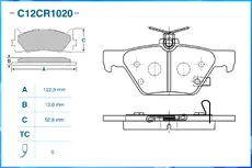 Тормозные колодки дисковые CWORKS C12CR1020