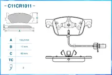 Тормозные колодки дисковые CWORKS C11CR1011