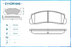 Тормозные колодки дисковые CWORKS C11CR1045