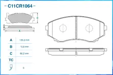 Тормозные колодки дисковые CWORKS C11CR1064