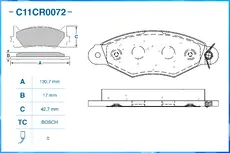 Тормозные колодки дисковые CWORKS C11CR0072