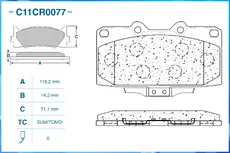 Тормозные колодки дисковые CWORKS C11CR0077