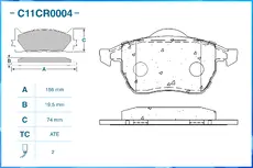 Тормозные колодки дисковые CWORKS C11CR0004