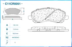 Тормозные колодки дисковые CWORKS C11CR0051