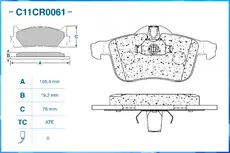 Тормозные колодки дисковые CWORKS C11CR0061