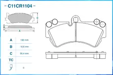 Тормозные колодки дисковые CWORKS C11CR1104