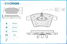 Тормозные колодки дисковые CWORKS C11CR0086