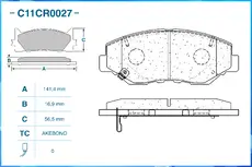Тормозные колодки дисковые CWORKS C11CR0027