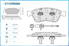 Тормозные колодки дисковые CWORKS C11CR0088