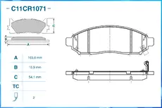 Тормозные колодки дисковые CWORKS C11CR1071