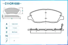Тормозные колодки дисковые CWORKS C11CR1030