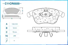 Тормозные колодки дисковые CWORKS C11CR0020