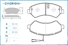 Тормозные колодки дисковые CWORKS C11CR1014