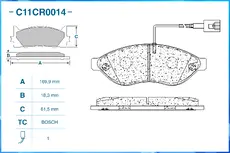 Тормозные колодки дисковые CWORKS C11CR0014