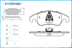 Тормозные колодки дисковые CWORKS C11CR1002