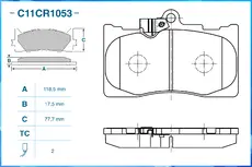 Тормозные колодки дисковые CWORKS C11CR1053