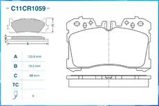 Тормозные колодки дисковые CWORKS C11CR1059