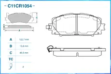 Тормозные колодки дисковые CWORKS C11CR1054