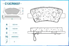 Тормозные колодки дисковые CWORKS C12CR0037