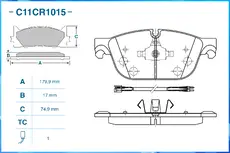 Тормозные колодки дисковые CWORKS C11CR1015