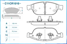 Тормозные колодки дисковые CWORKS C11CR1010