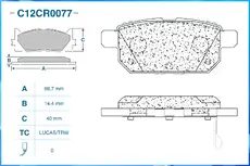 Тормозные колодки дисковые CWORKS C12CR0077